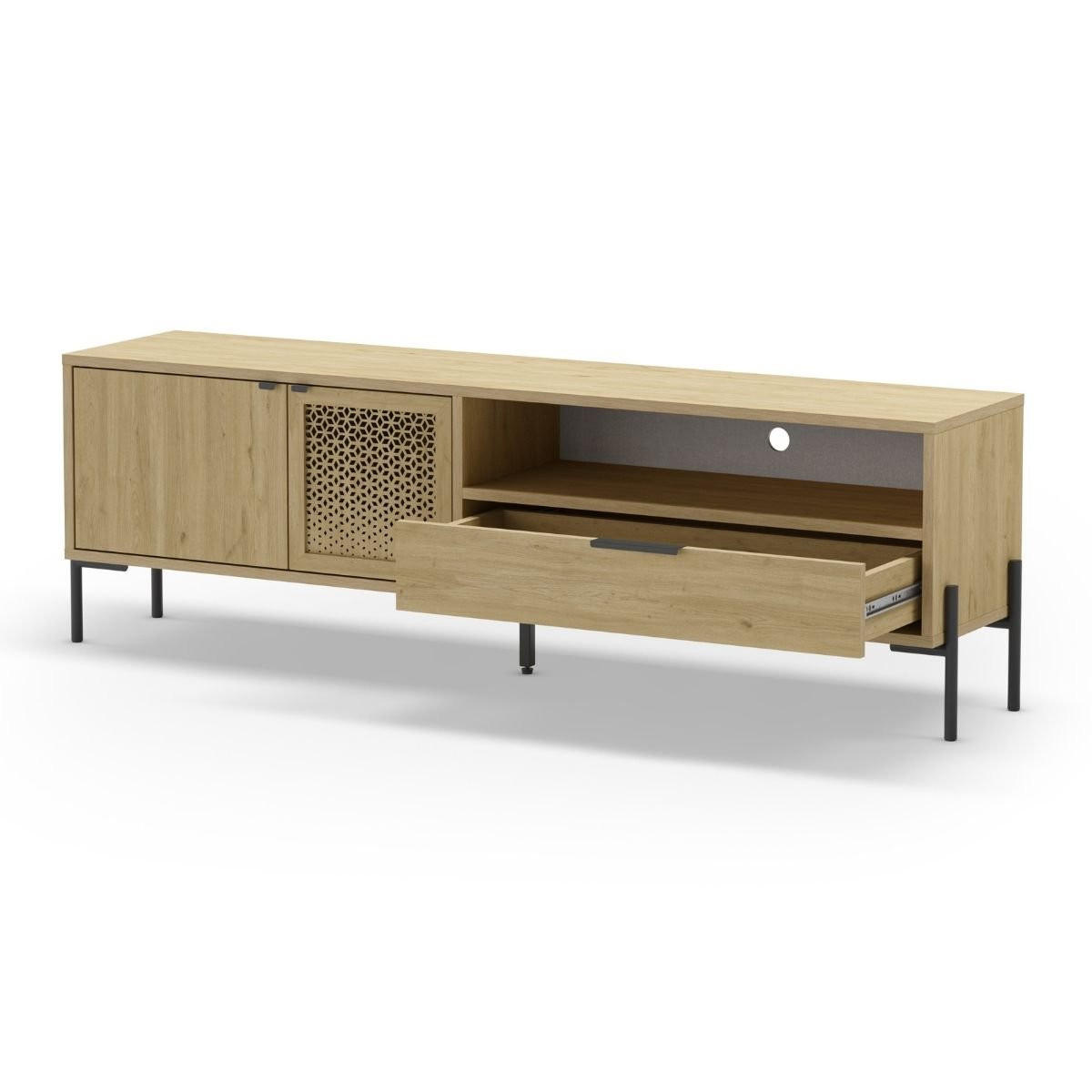 TV-SCHRANK 2 Türen 1 Schublade 1 Nische L160 cm - Inca - Apfelbaumfarben, Holzwerkstoff (35/50/160cm) - Calicosy