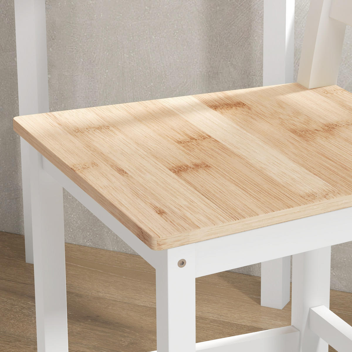 BARHOCKER 2er-Set Weiß und Natur 41/46/97,5 cm - Naturfarben, Holz (46/97.5/41cm) - PANGIVO