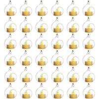 HÄNGENDER Kerzenhalter 36er Set Glas Transparent mit LED-Kerze - Transparent, Glas (6.8cm)