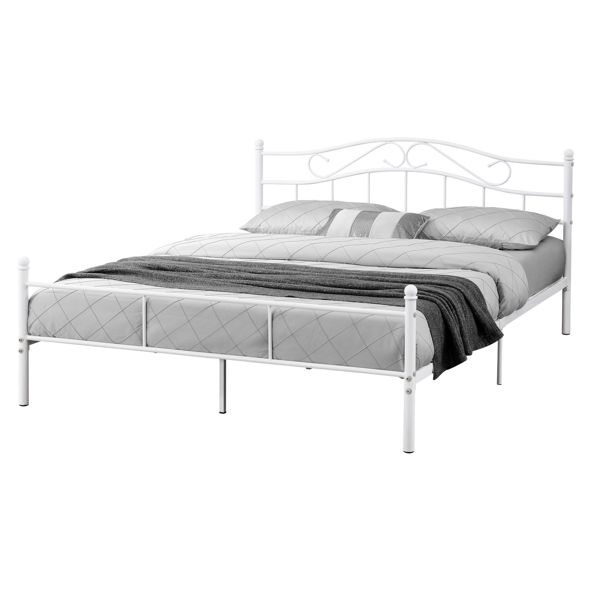 METALLBETT Florenz - Weiß, Metall (140/200cm) - [en.casa]
