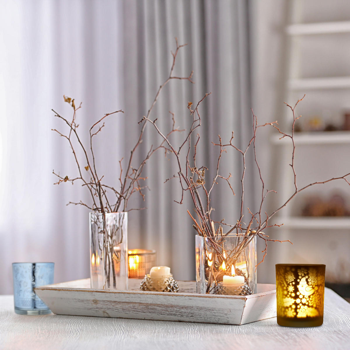 12xTEELICHTGLÄSER - Multicolor, Glas (8.5cm) - Relaxdays