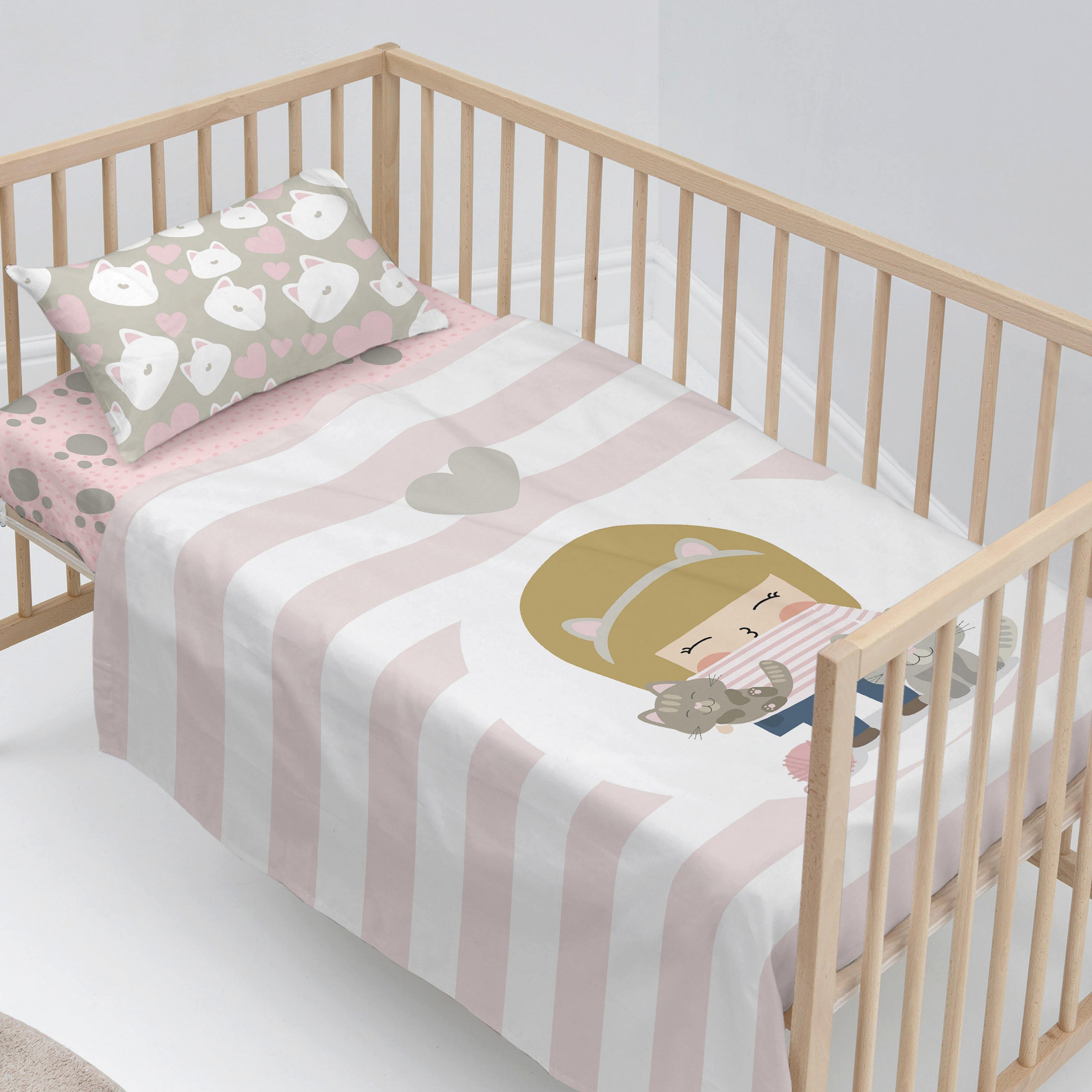 BETTWÄSCHE 2er-Set teiliges kitty 120x180 cm (kinderbett) mehrfarbig - Multicolor, Textil (120/180cm) - Happy Friday