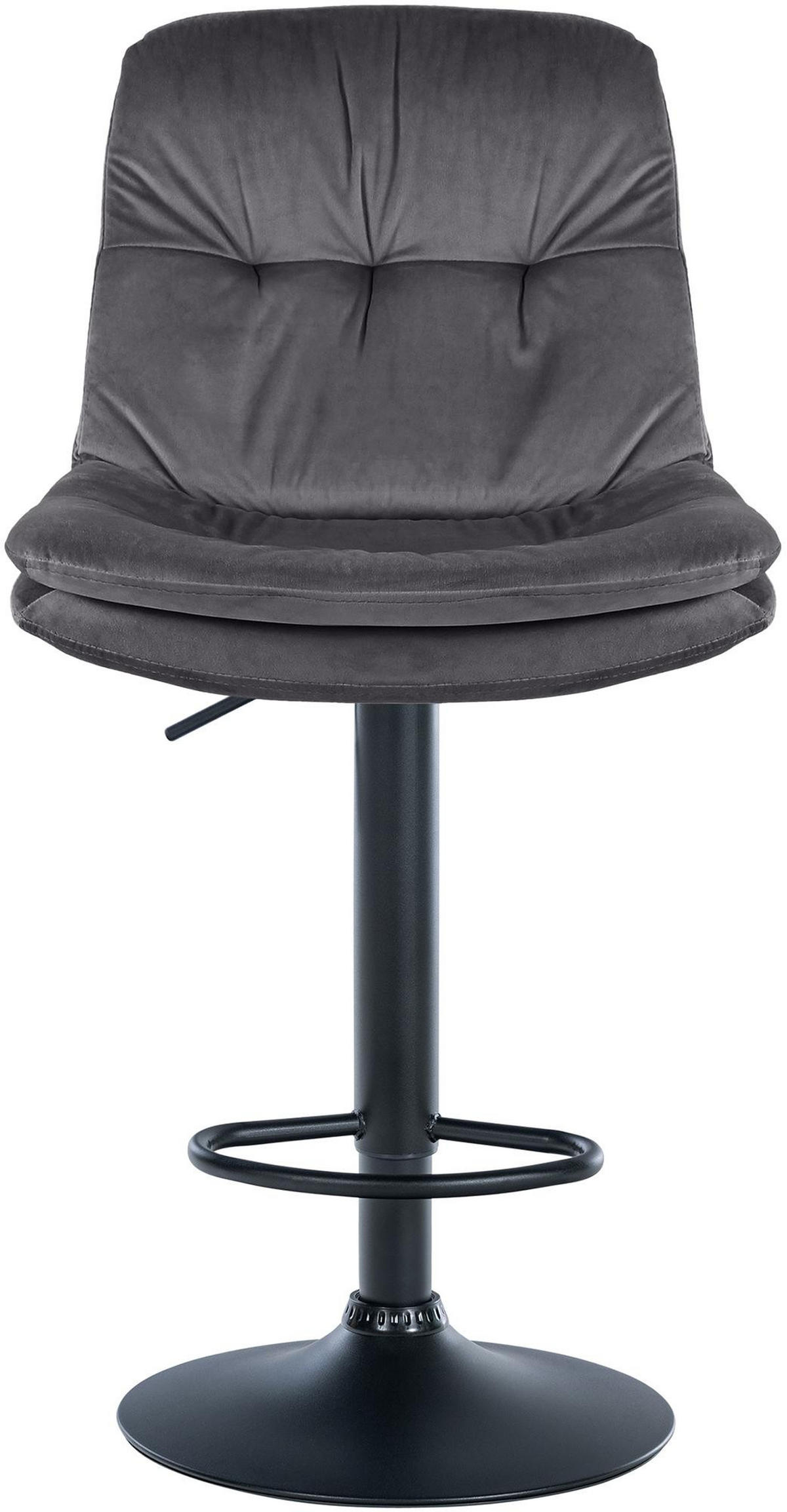 BARHOCKER Samt dunkelgrau - Dunkelgrau/Schwarz, Textil (46/94/54cm) - CLP