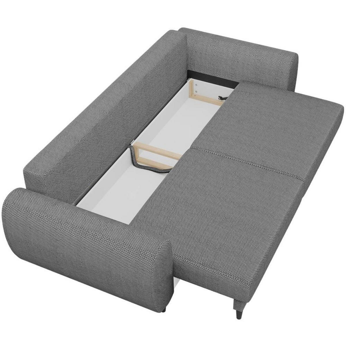 3-SITZER SCHLAFSOFA Cortez grau - Schwarz/Grau, Textil (251/76/95cm) - Beautysofa