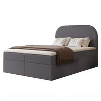 BOXBETT FUZZI 120x200 cm Dunkelgraublau (Stoff Lumi) - mit 2 Bettkästen, Bonellmatratze und weichem Kopfteil - Blau/Dunkelgrau, Holzwerkstoff/Textil (120/200cm) - Ravio
