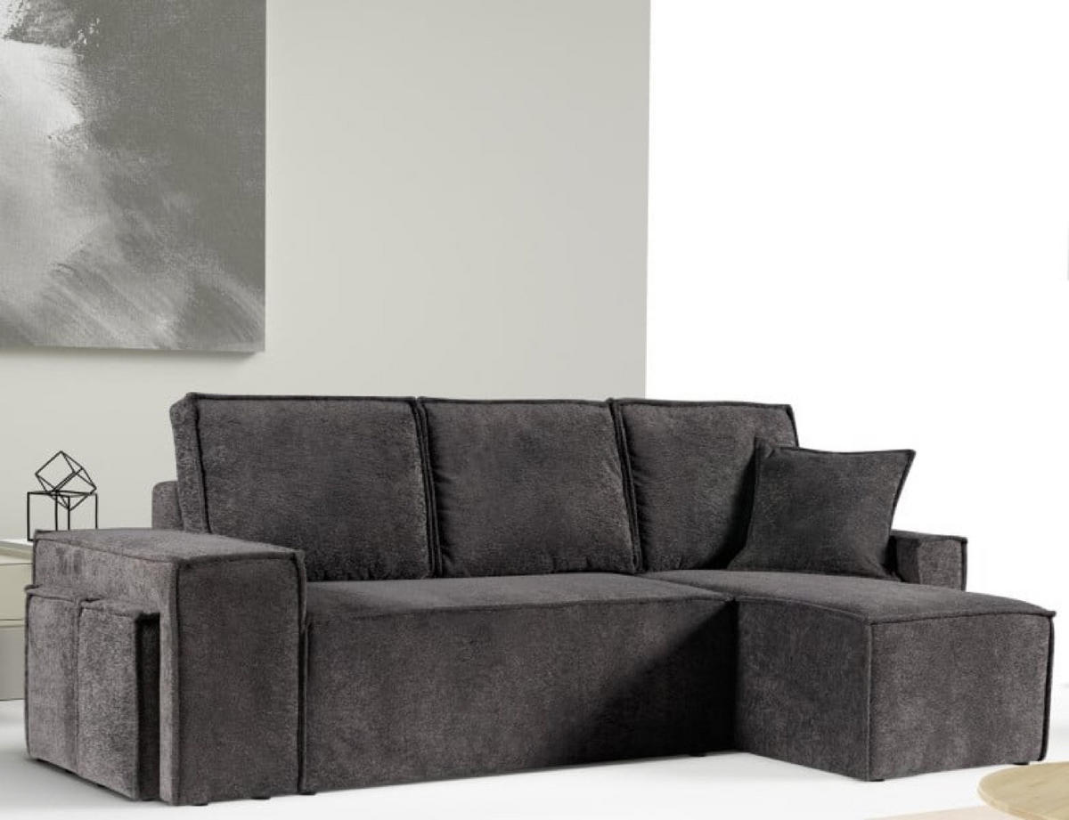 ECKSOFA Graphit Colin - Graphitfarben, Holzwerkstoff (268/155cm) - Sepro Meble