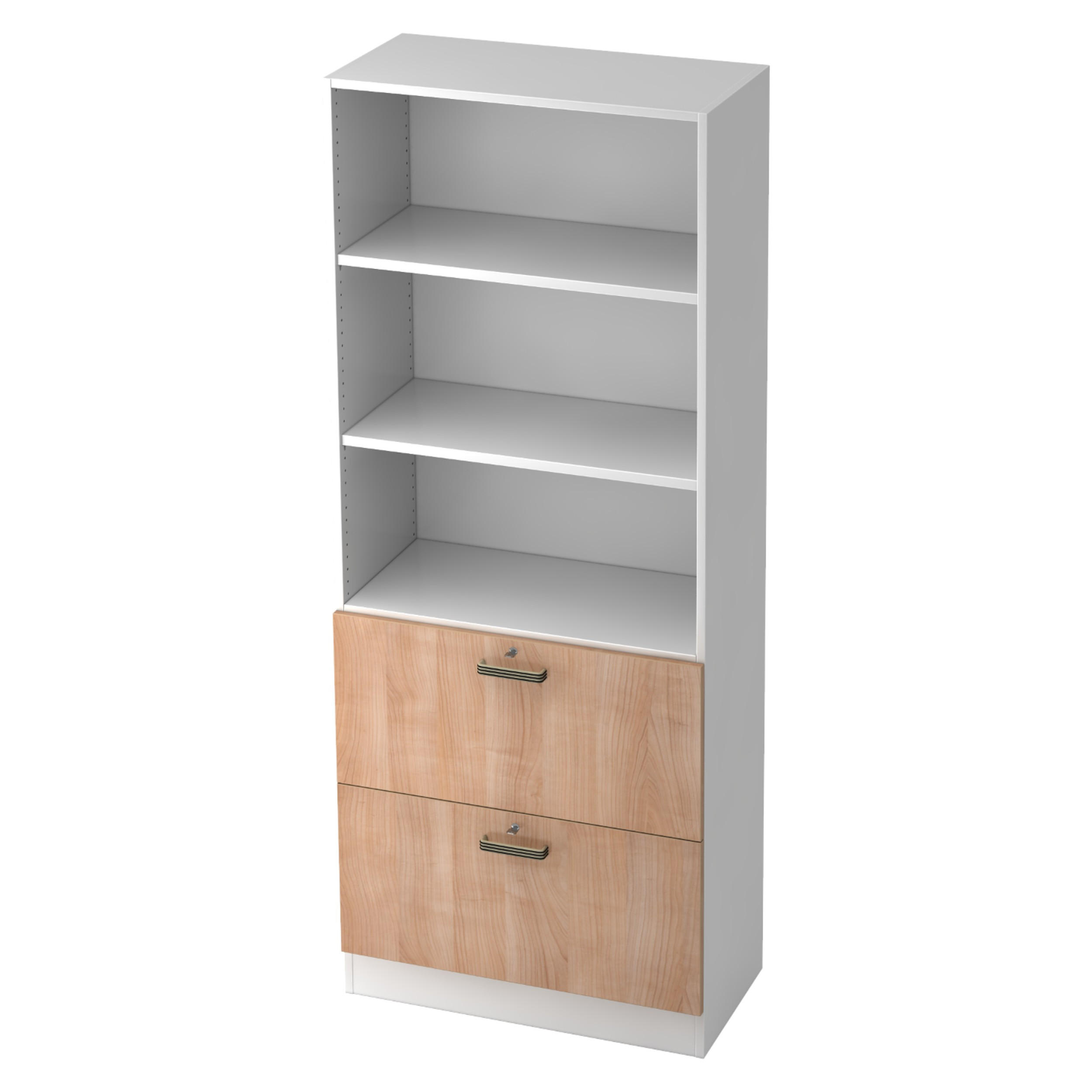 bümö Hängeregister Weiß, Nussbaum 80x200.4x42 cm