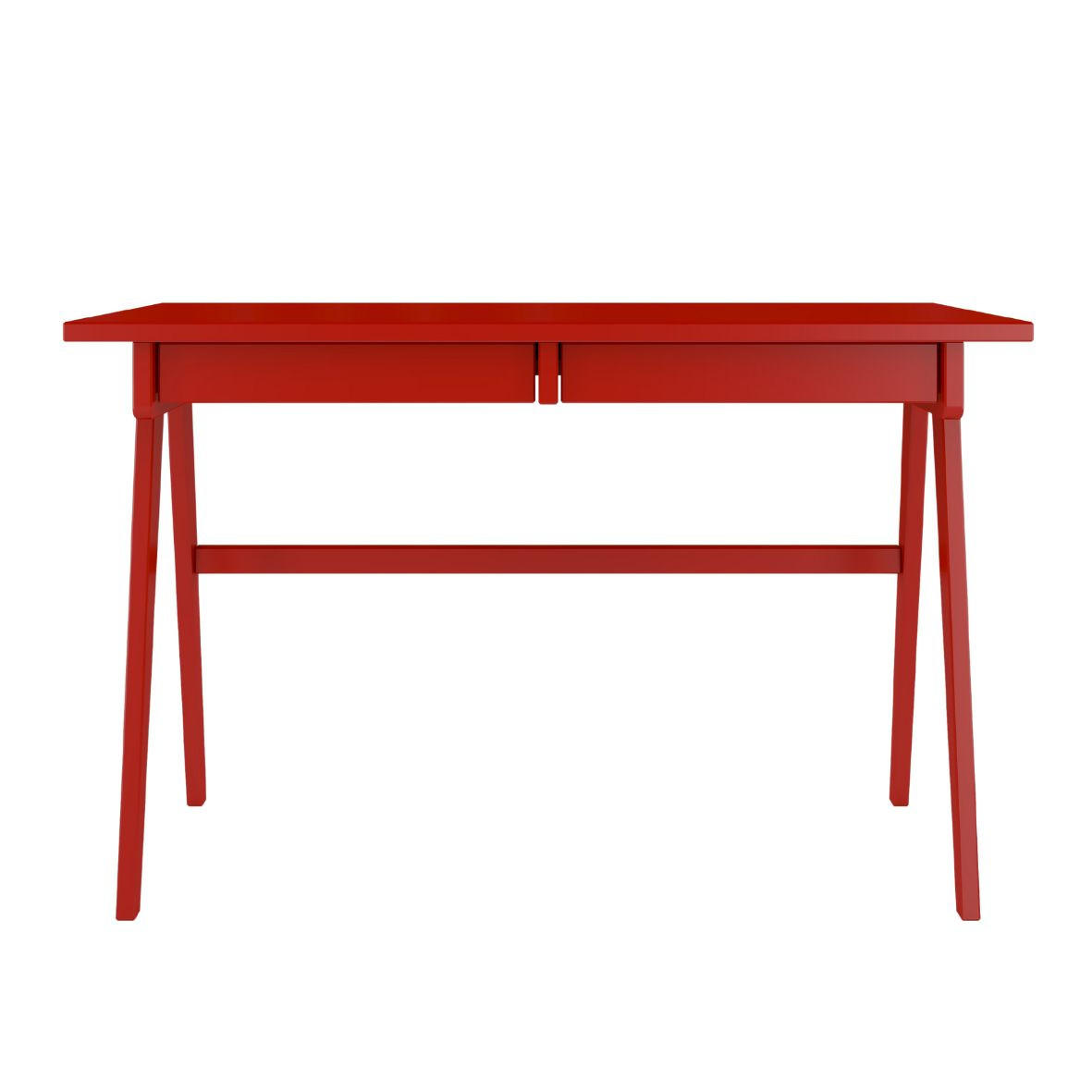 SCHREIBTISCH Edda, 120/65/75 cm in Rot, Buchenholz - Rot, Holz/Buchenholz (65/120/75.5cm) - Visby