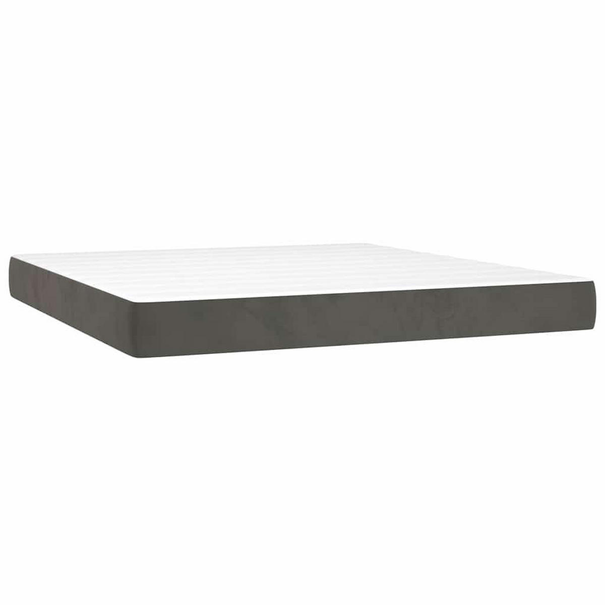 BOXSPRINGBETT 160/200 Cm Grau Samt - Dunkelgrau, Textil (160/203cm) - vidaXL