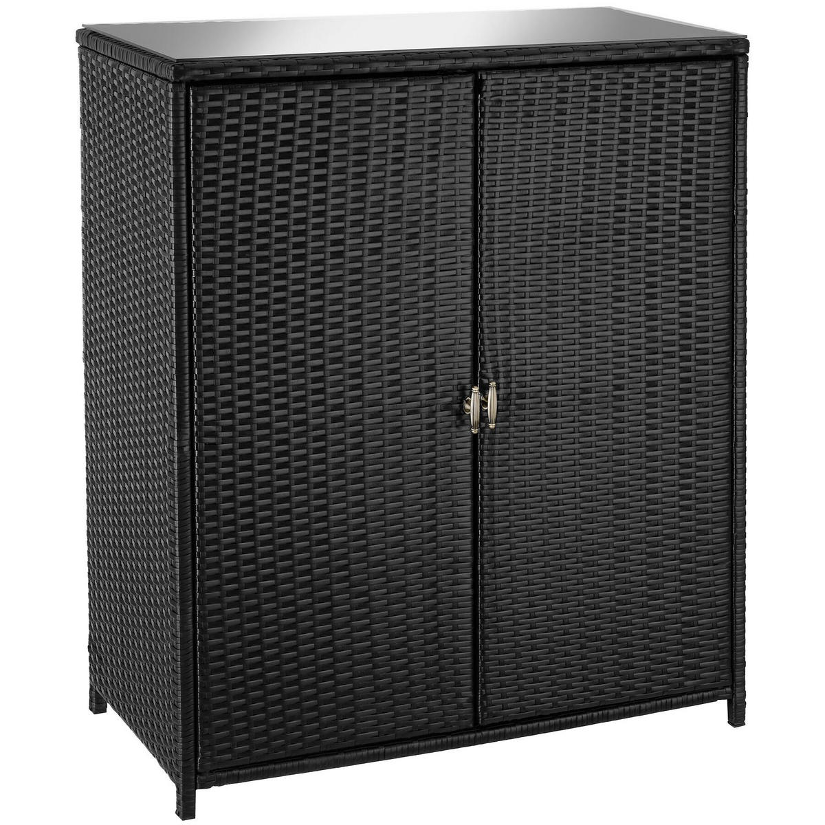 GARTENSCHRANK Monza,84,5 x 40,5 x 103,5 cm,schwarz - Schwarz, Kunststoff (84.5/103.5/40.5cm) - tectake