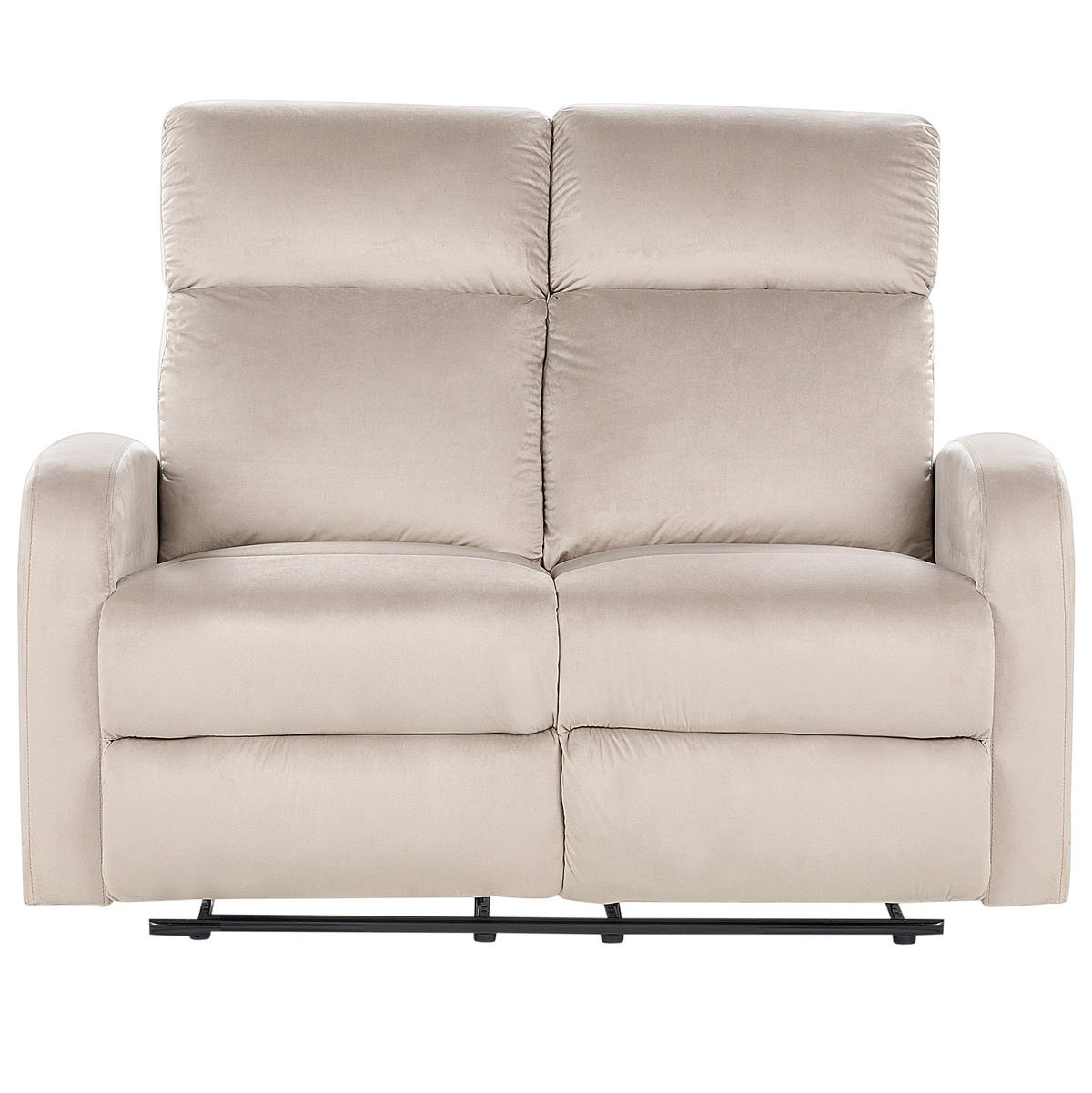 2-SITZER-SOFA Samtstoff taupe manuell verstellbar Verdal - Beige, Textil (128/102/73cm) - Beliani