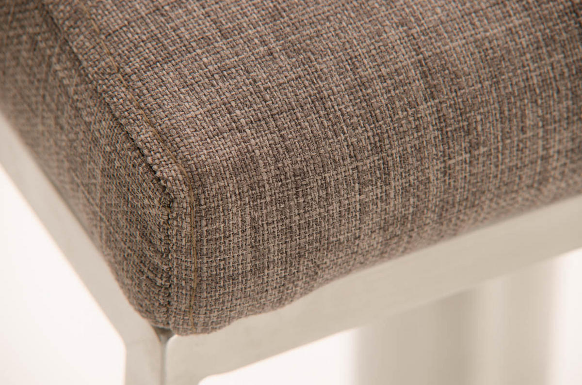 BARHOCKER Carin Stoff Grau Silber - Grau, Textil/Metall (42/86/44cm) - DELUKE