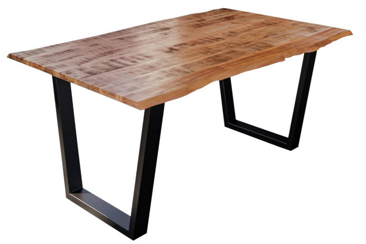 ESSTISCH DORA V - Beige/Schwarz, Holz/Metall (85/160/77cm) - SAM