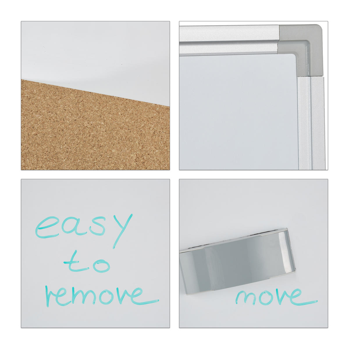 KOMBITAFEL - Multicolor, Naturmaterialien/Holzwerkstoff (60/45/7cm) - Relaxdays