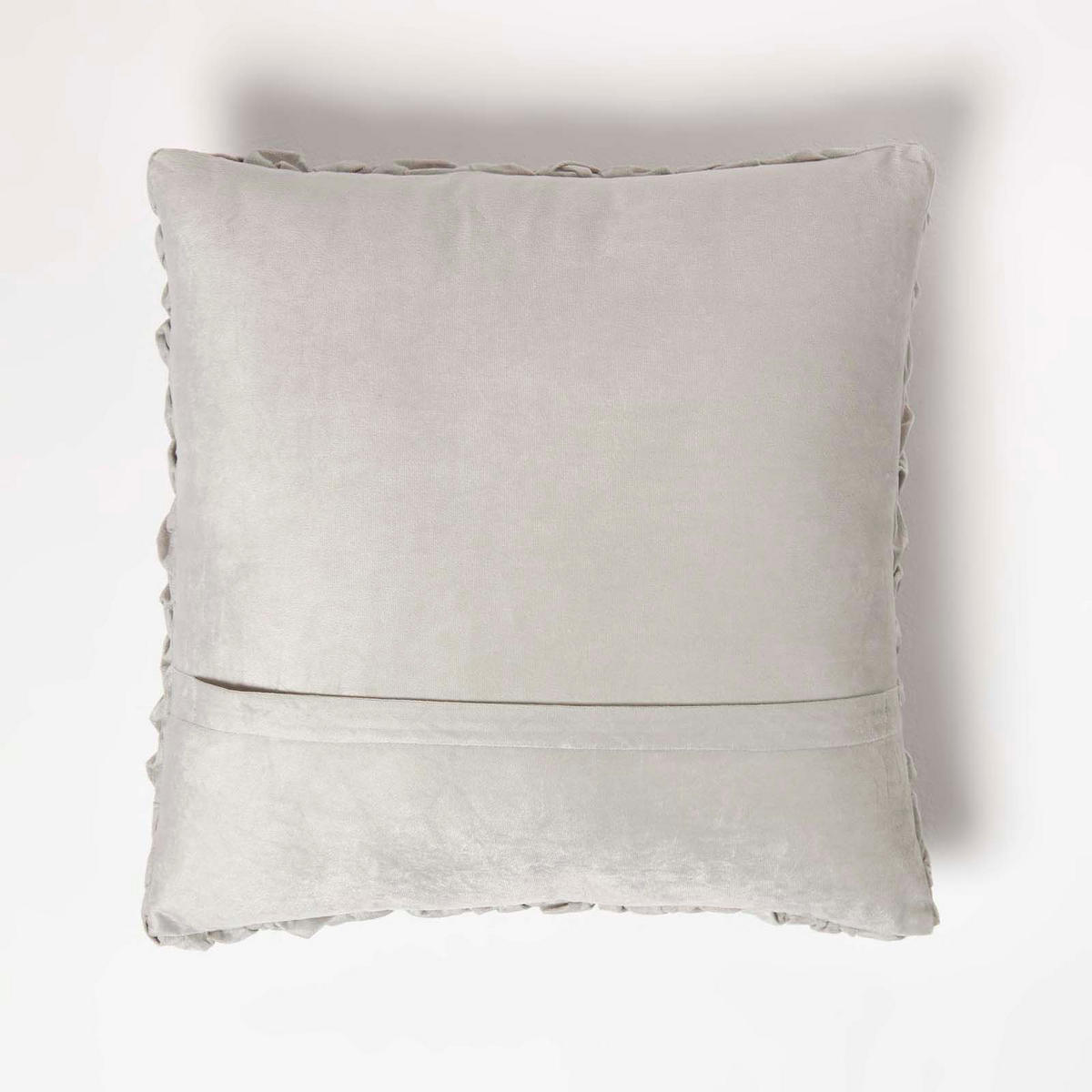 SAMTKISSEN Grace grau 45/45 cm plissiert in Flechtoptik - Grau, Textil (45/45cm) - Homescapes