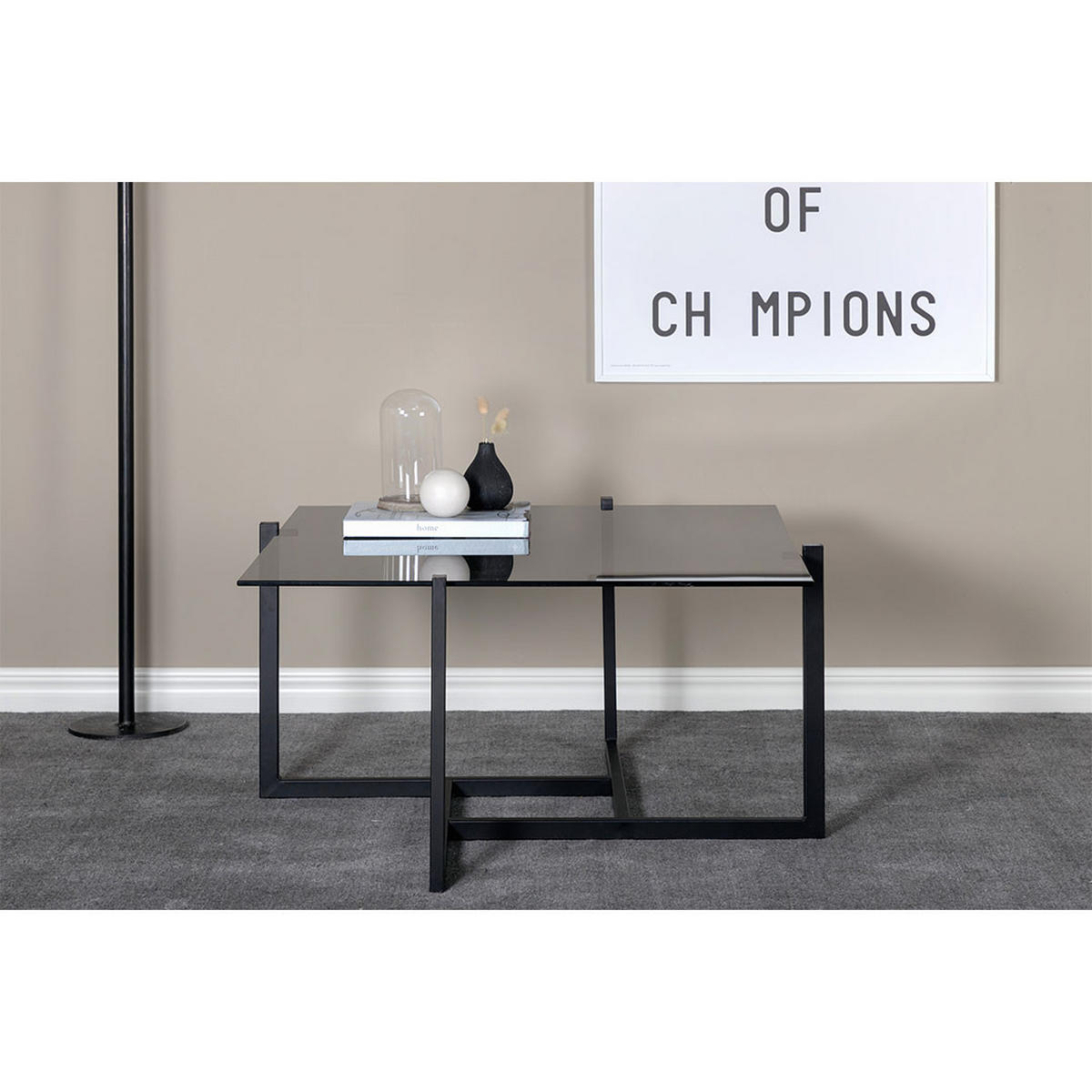COUCHTISCH, Hybrid, Grau, Metall, 80 x 80 x 45 cm - Grau, Metall (80/80/45cm) - ebuy24