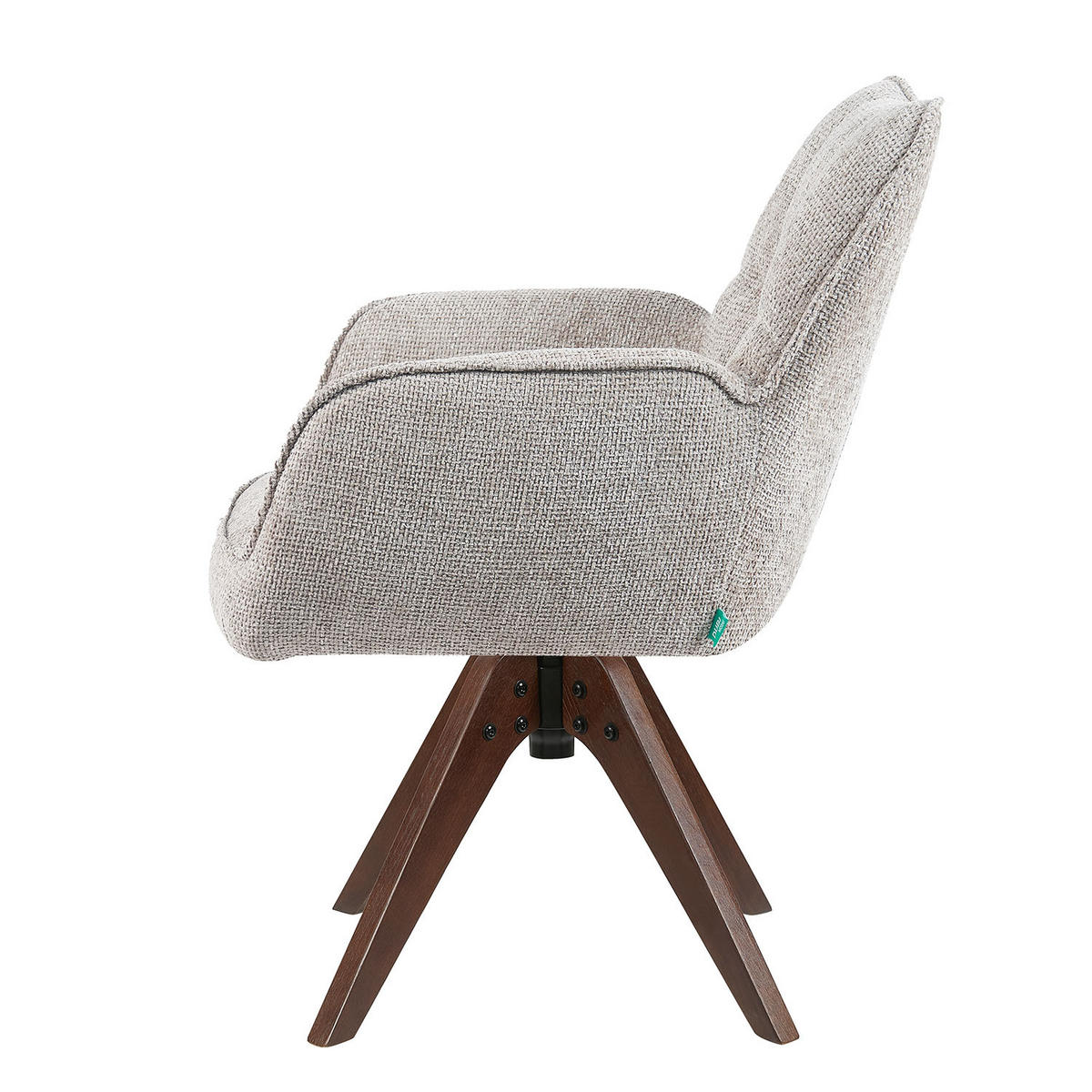 DREHSTUHL Mika-Theo 2er-Set - Nussbaumfarben/Hellgrau, Eichenholz/Holz (59/84/66cm) - DUBI Möbel