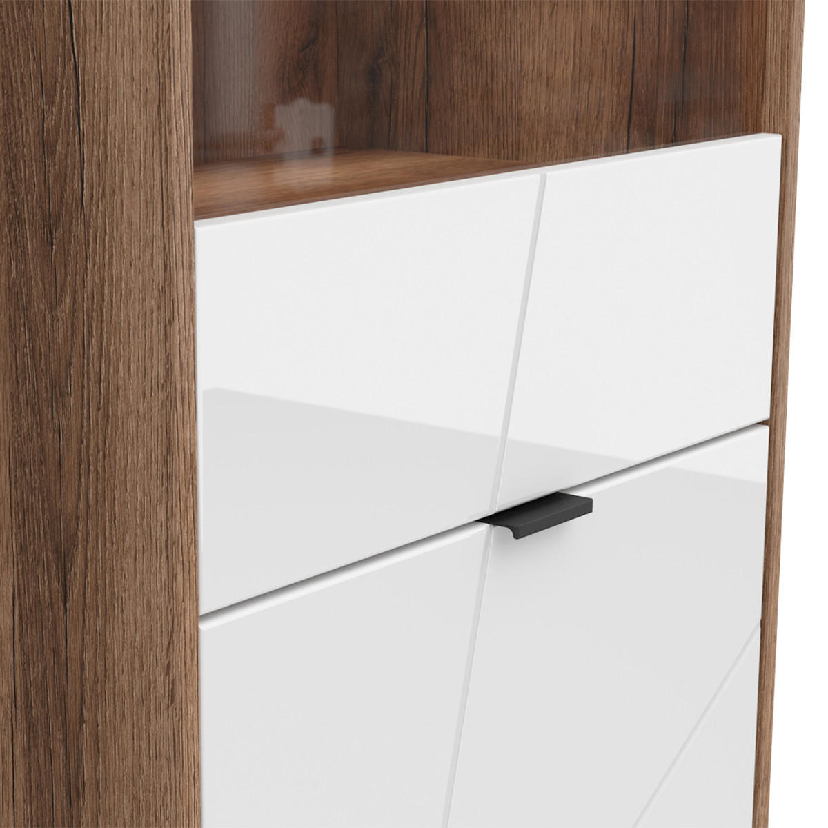 VITRINA Sven Bijelo i drvo - bijela, drvni materijal (64/201/43cm) - Petits-meubles