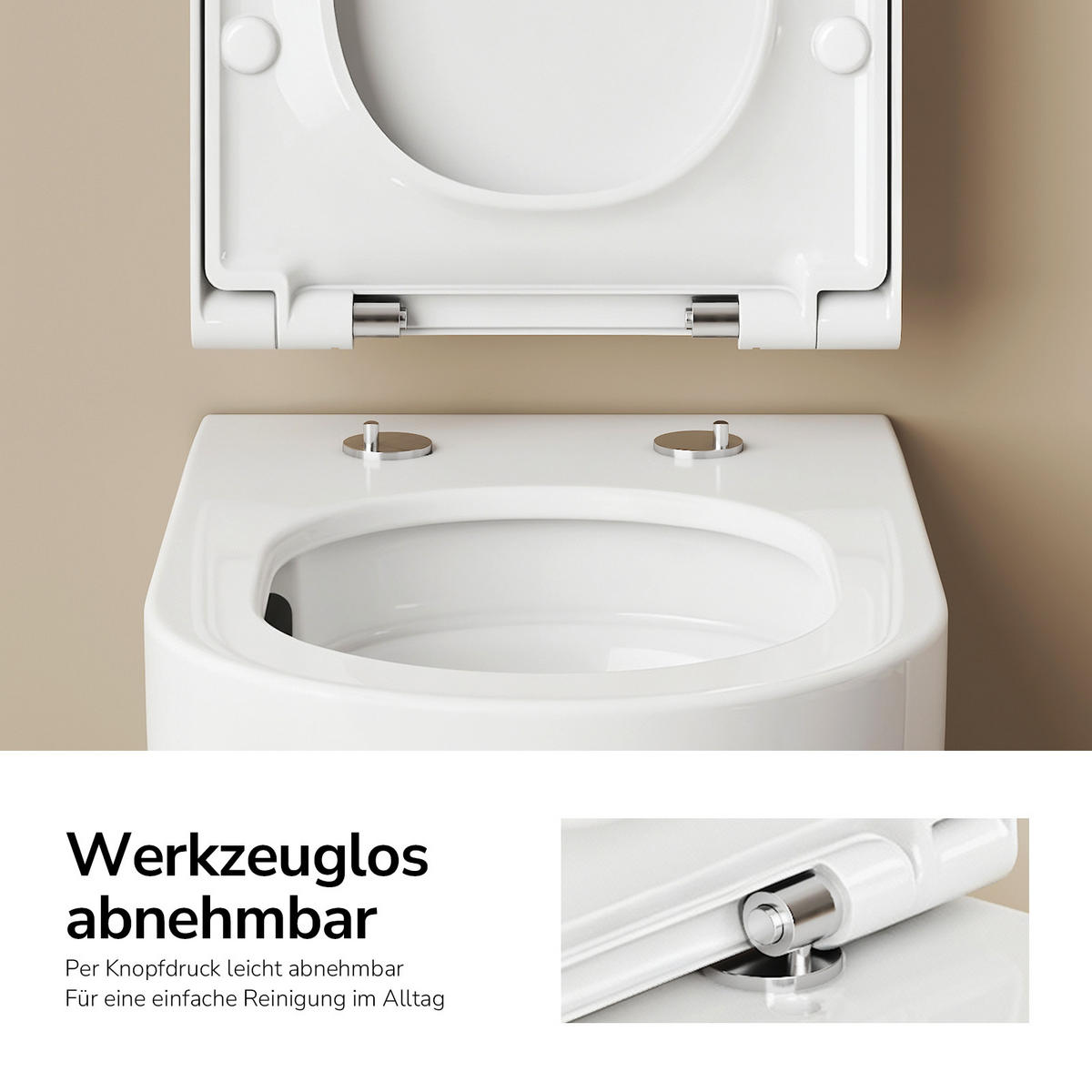ZIDNI WC bez ruba CT03 bijeli sjaj 55,5/36,5 cm - bijela, keramika (36.5/36/55.5cm) - EMKE