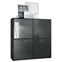 HIGHBOARD Cuba Türen in Grau Hochglanz - Grau, Holzwerkstoff (104/105.5/35.5cm) - Vladon