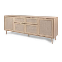 SIDEBOARD Eiche Sonoma, Bast-Dekor 180 cm, Kommode skandinavisch - Eichefarben, Holz/Holzwerkstoff (180/71/40cm) - Furn.Design