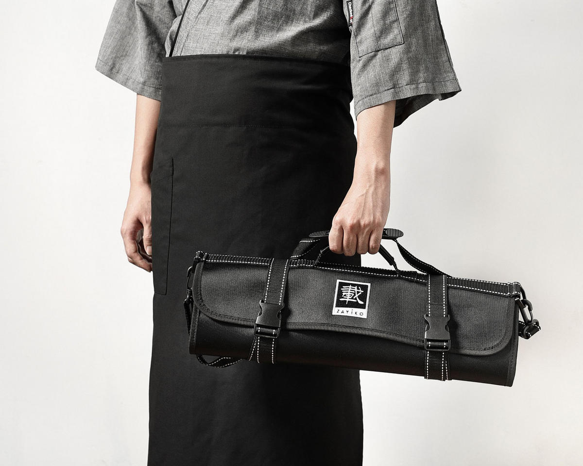 MESSERTASCHE SCHWARZ 13 FÄCHER - Schwarz, Kunststoff (94/1/47cm) - Zayiko