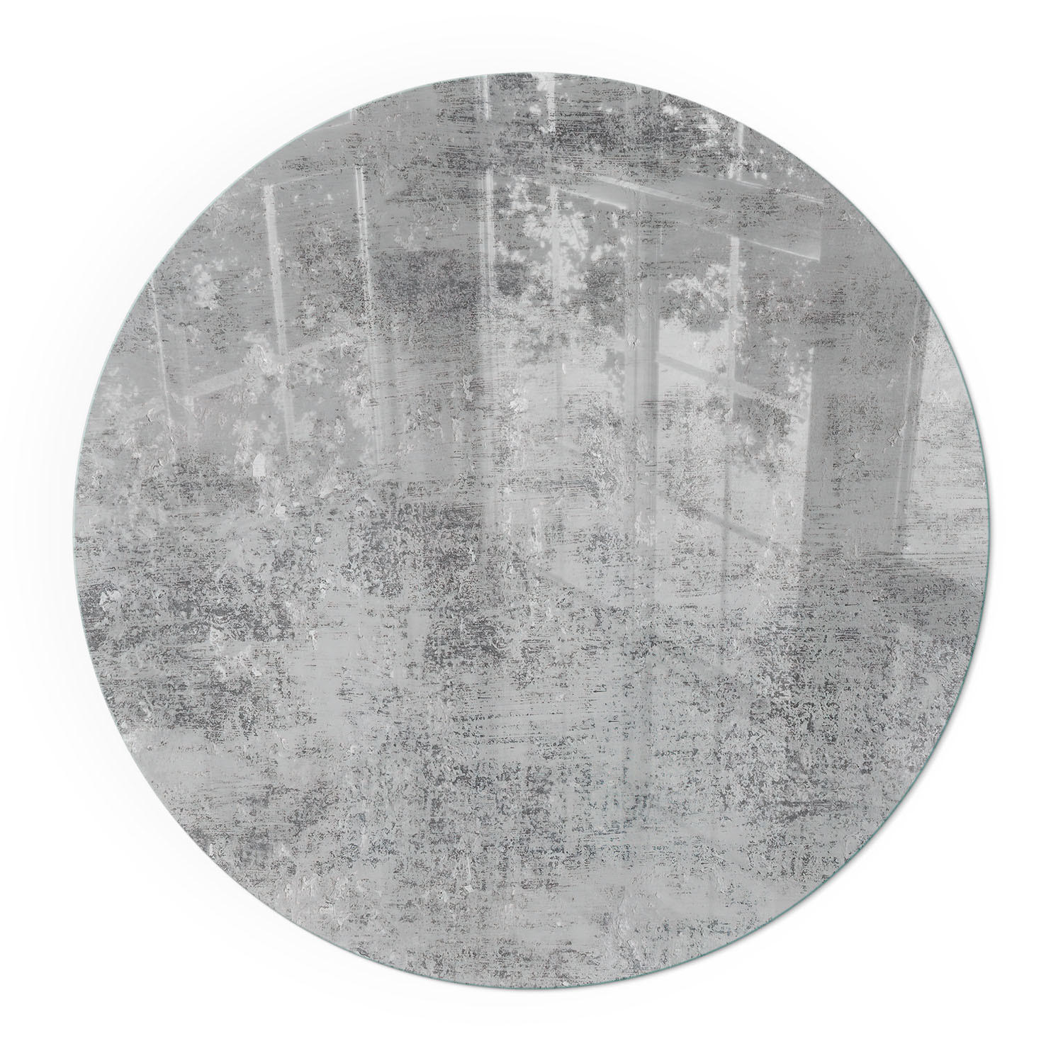 GLASPLATTE für Kamin Ø 90 cm - Grau, Glas (90/90/0.4cm) - TULUP