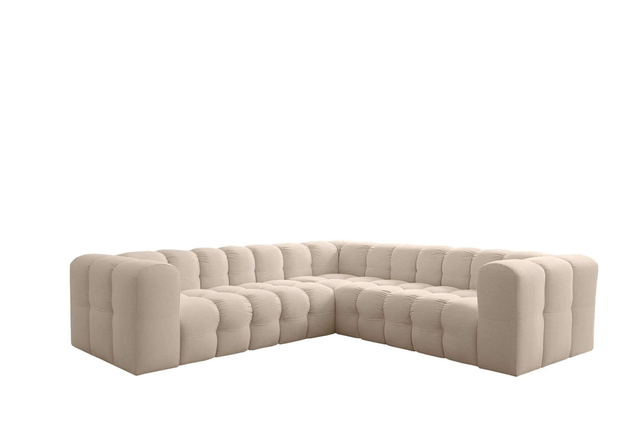 ECKSOFA Solvie Xs In Tiffani - Beige, Holzwerkstoff/Textil (270/270cm) - Fun Möbel