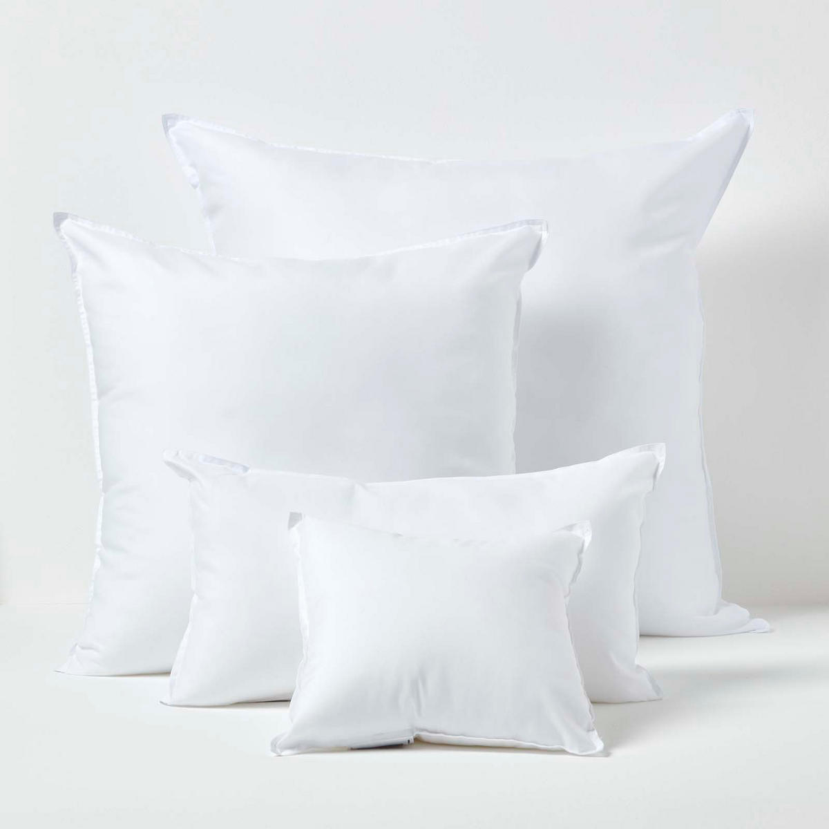 FÜLLKISSEN 2er-Set – 55/55 cm, Super-Mikrofaser - Weiß, Textil (55/55cm) - Homescapes