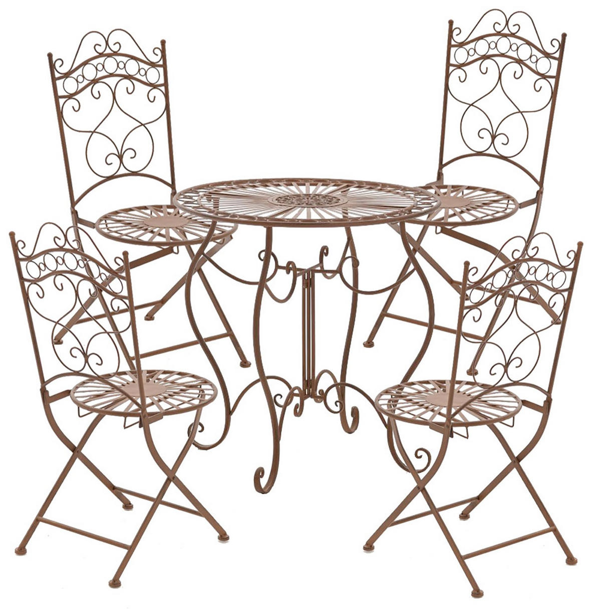 GARTENTISCH Indi antik braun - Braun, Metall (72/70/70cm) - TPFGarden