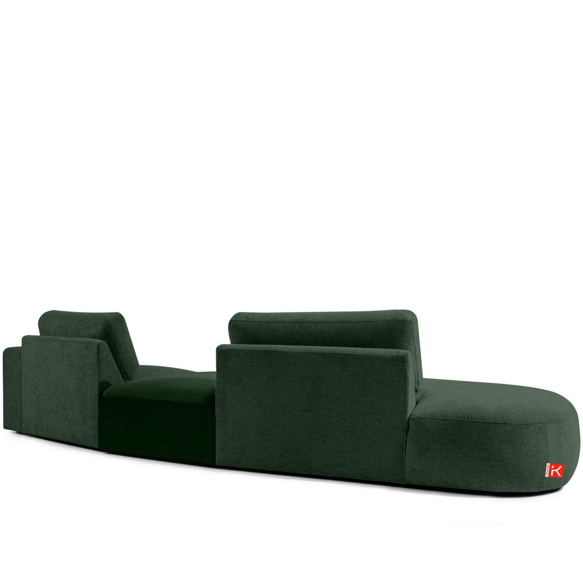 4-SITZER ECKSOFA ZUCCO Chenille links, Dunkelgrün - Dunkelgrün, Textil (350/84/105cm) - KONSIMO®