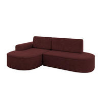 ECKSOFA mit Schlaffunktion und Bettkasten Ottomane Links MARI-L1-S - 283x167x85 cm Bordeauxrot Velours - Bordeaux/Schwarz, Holzwerkstoff/Kunststoff (283/167cm) - ALTDECOR