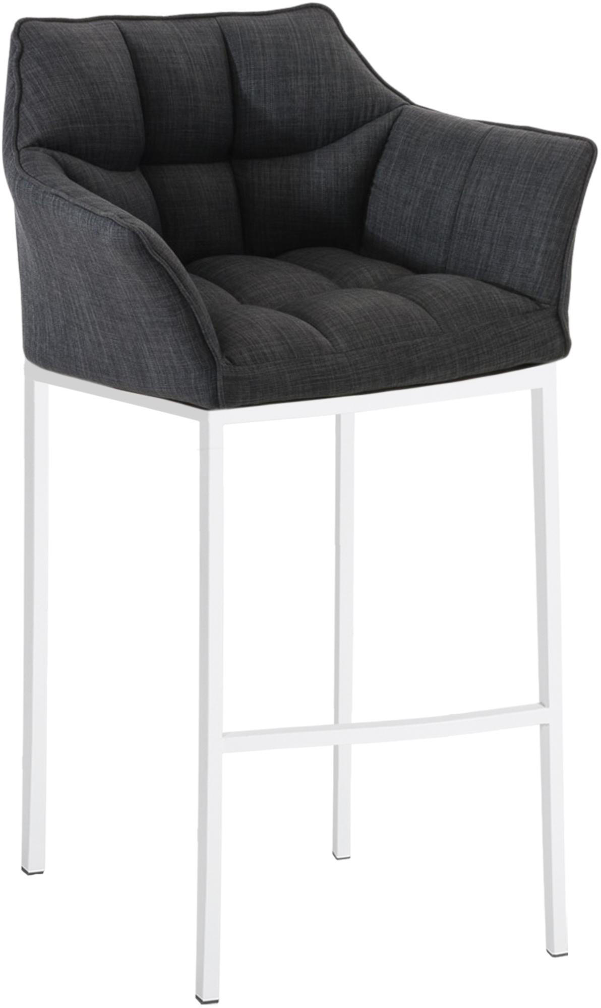 BARHOCKER Stoff Dunkelgrau - Dunkelgrau/Weiß, Textil/Metall (64/110/48cm) - CLP
