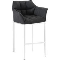 BARHOCKER Stoff Dunkelgrau - Dunkelgrau/Weiß, Textil/Metall (64/110/48cm) - CLP