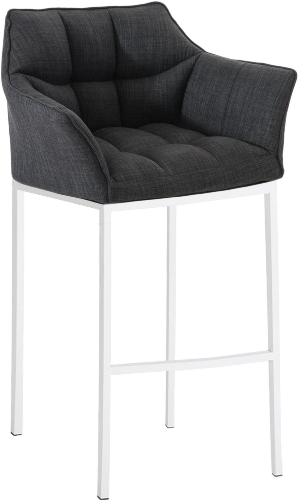 BARHOCKER Stoff Dunkelgrau - Dunkelgrau/Weiß, Textil/Metall (64/110/48cm) - CLP
