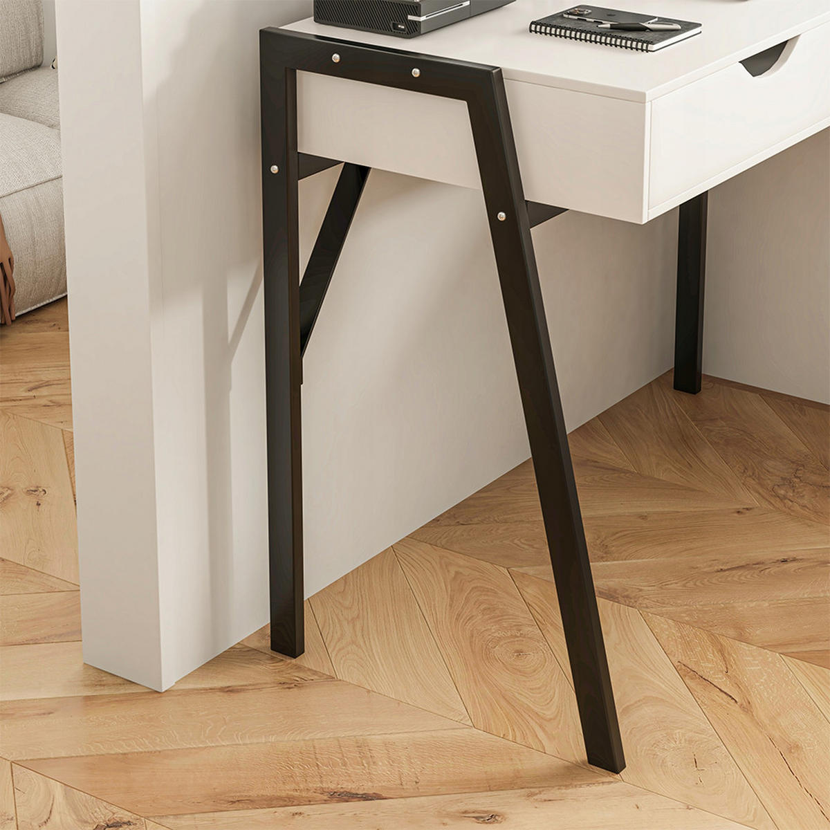 SCHREIBTISCH, weiß 80/40/90 cm - Weiß, Holzwerkstoff (40/80/90cm)