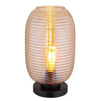 TISCHLEUCHTE Glas Amber Schwarz - Orange, Glas (20/20/34.5cm) - Globo Lighting