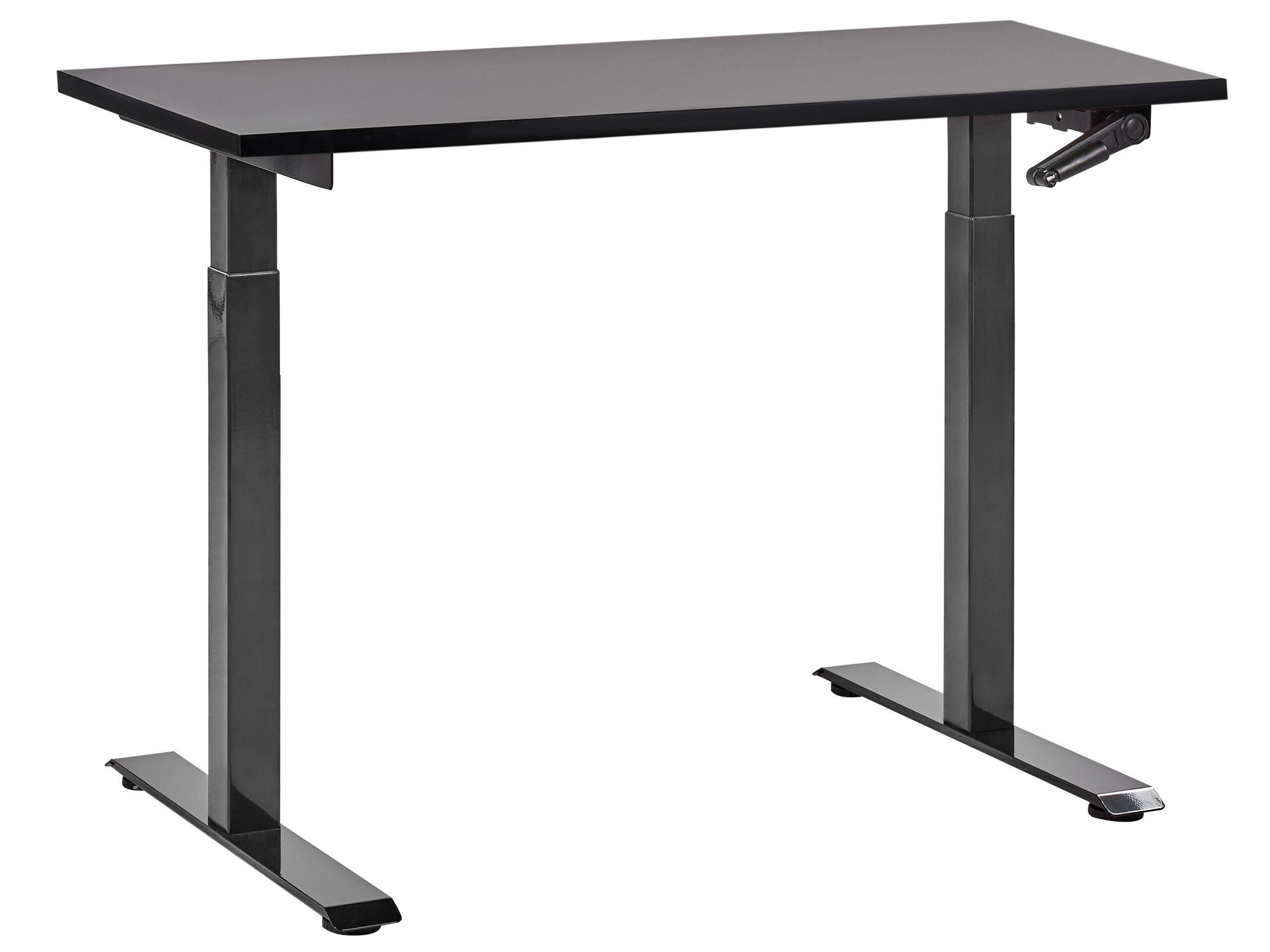 SCHREIBTISCH schwarz 120/72 cm manuell höhenverstellbar Destin III - Schwarz, Holz (72/120/74cm) - Beliani
