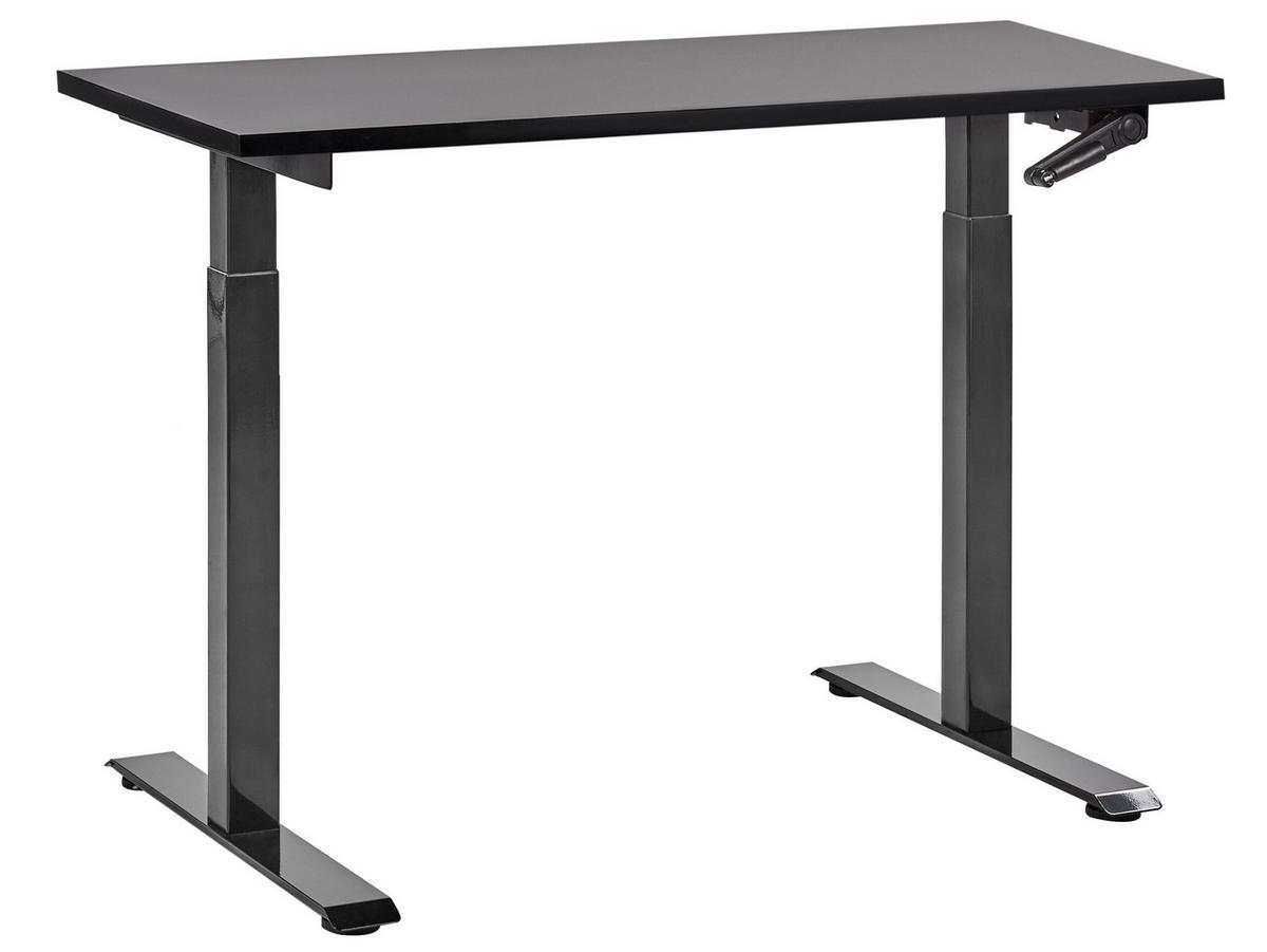 SCHREIBTISCH schwarz 120/72 cm manuell höhenverstellbar Destin III - Schwarz, Holz (72/120/74cm) - Beliani