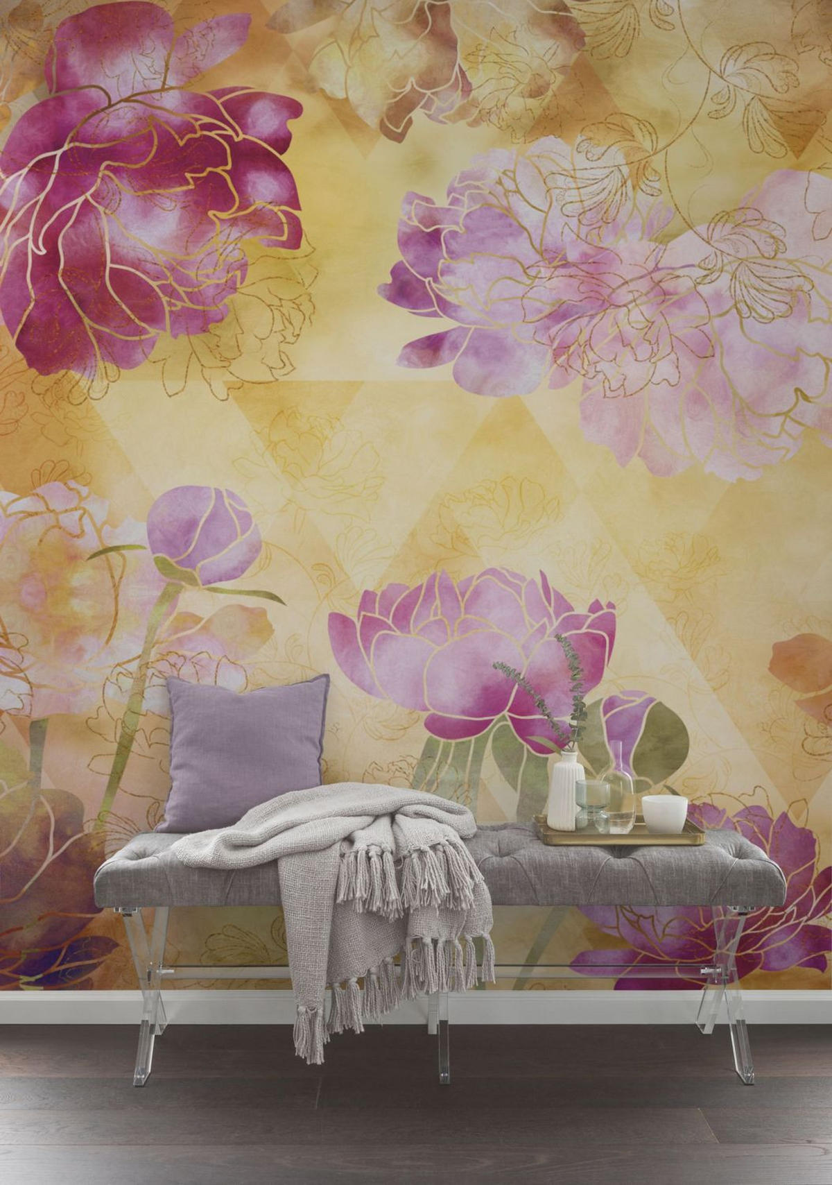 FOTOTAPETE Blumen 400 x 250 cm - Pink, Papier (400/250cm) - Sanders & Sanders