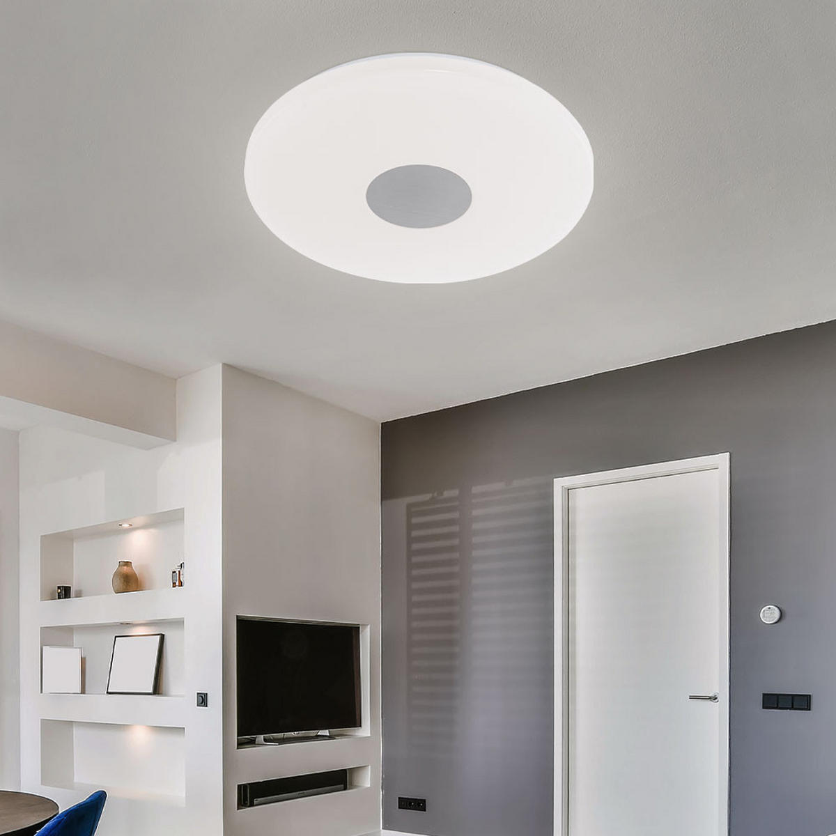 LED DECKENLEUCHTE Weiß matt - Weiß, Metall (37.5/37.5/5cm)