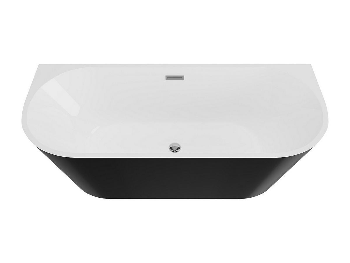 VORWANDBADEWANNE - 1 Person - Acryl - Schwarz - - Schwarz, Kunststoff (180/58/75cm) - Vente-Unique