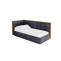 EINZELLBETT Jugendbett mit Bettkasten, Rechts - SOVY 100x200 Dunkelgrau - Titanfarben, Holzwerkstoff/Textil (100/200cm) - ALTDECOR