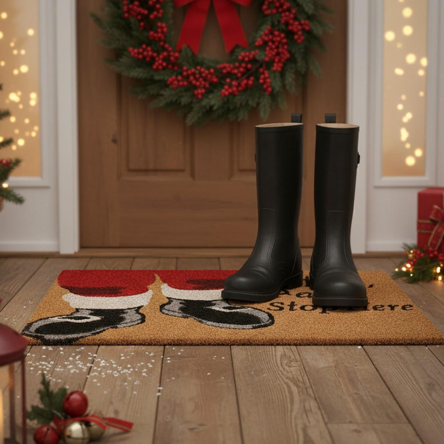 FUSSMATTE Kokosfaser Weihnachten 59/39 cm - Braun, Naturmaterialien (39/1.5/59cm) - Home Styling Collection