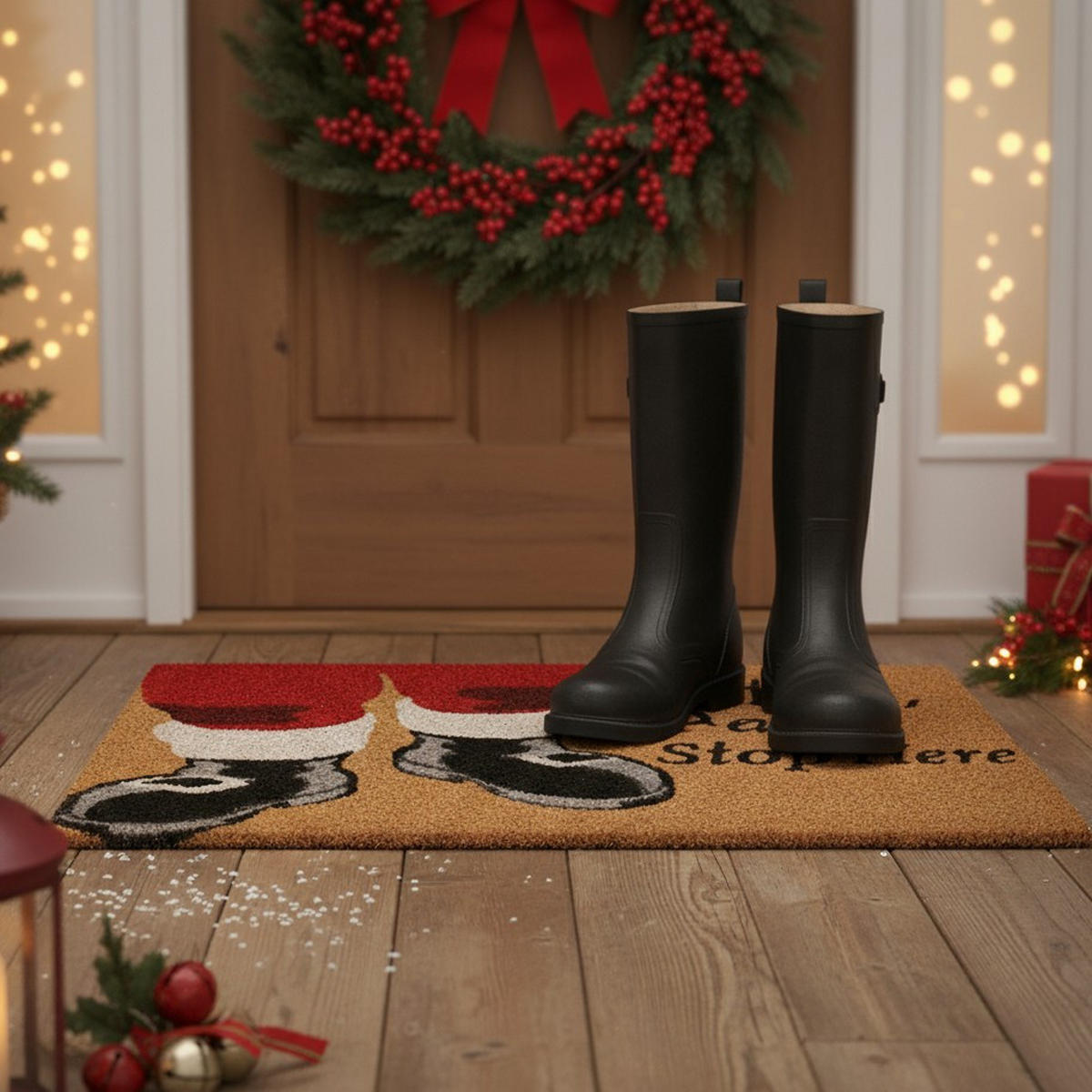 FUSSMATTE Kokosfaser Weihnachten 59/39 cm - Braun, Naturmaterialien (39/1.5/59cm) - Home Styling Collection