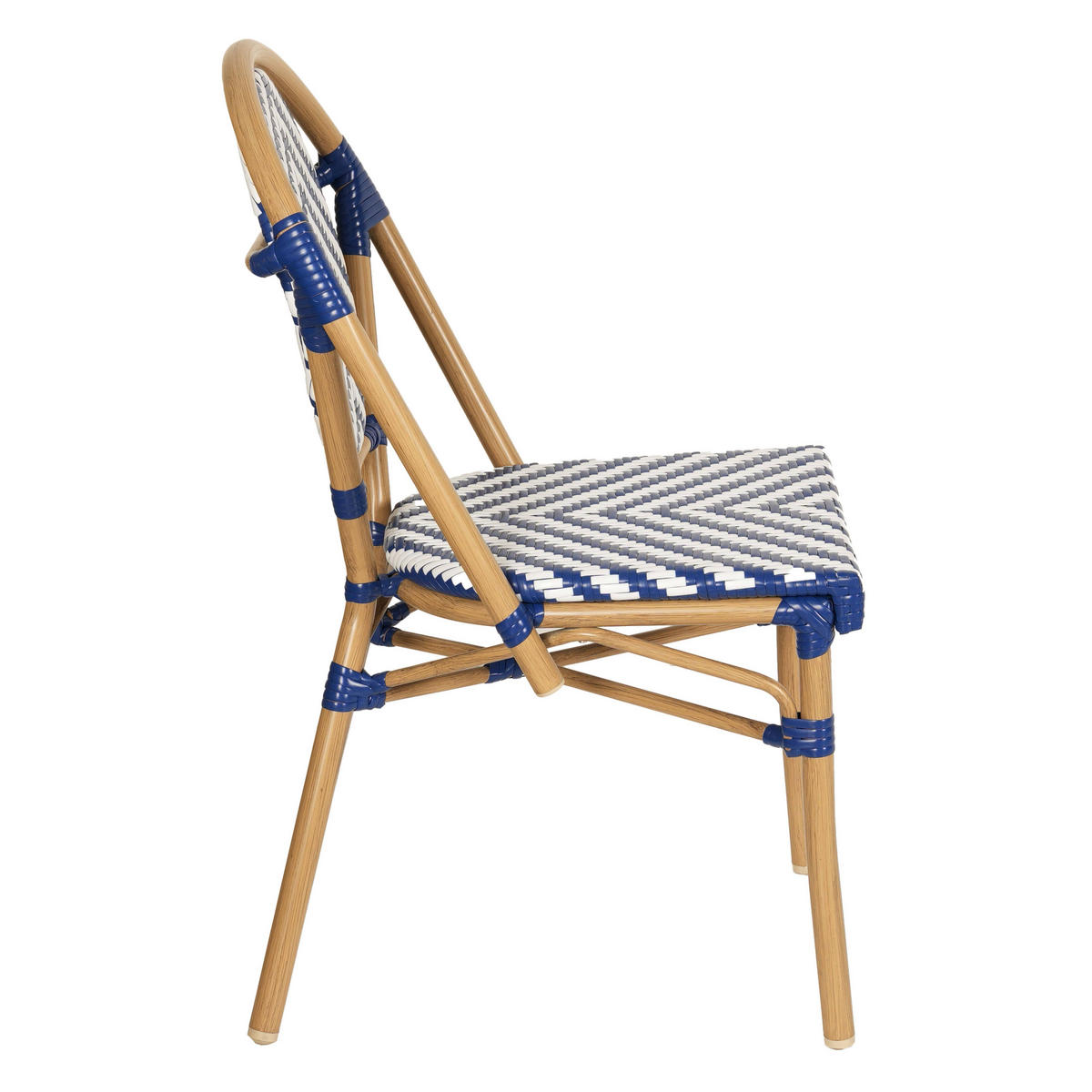 GARTENSTUHL, Dunkelblau - Blau, Metall (55/89/46cm) - Oviala