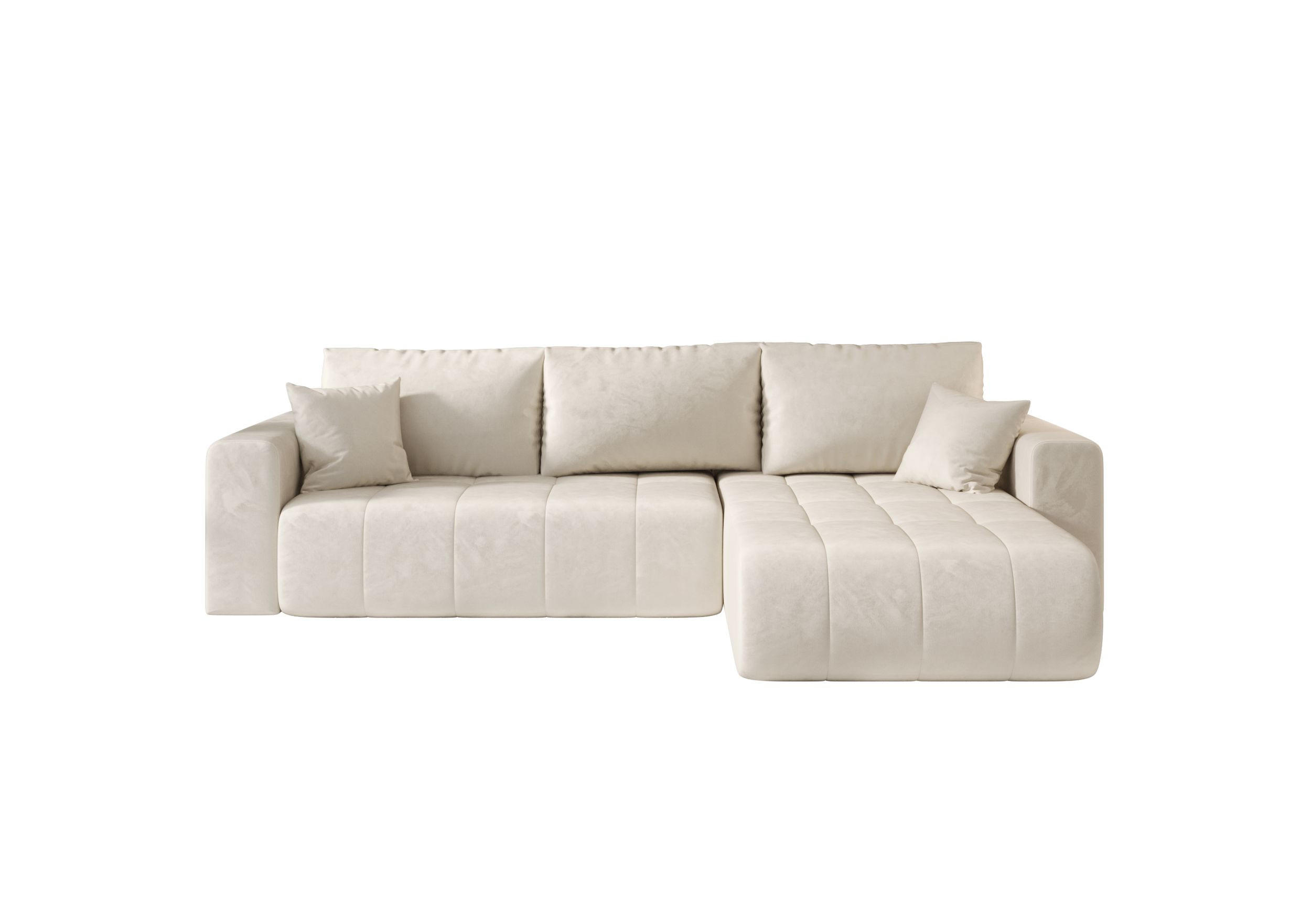 ECKSOFA mit Schlaffunktion MILO R Monolith 02 Rechts - Beige, Textil (280/175cm) - Bedante