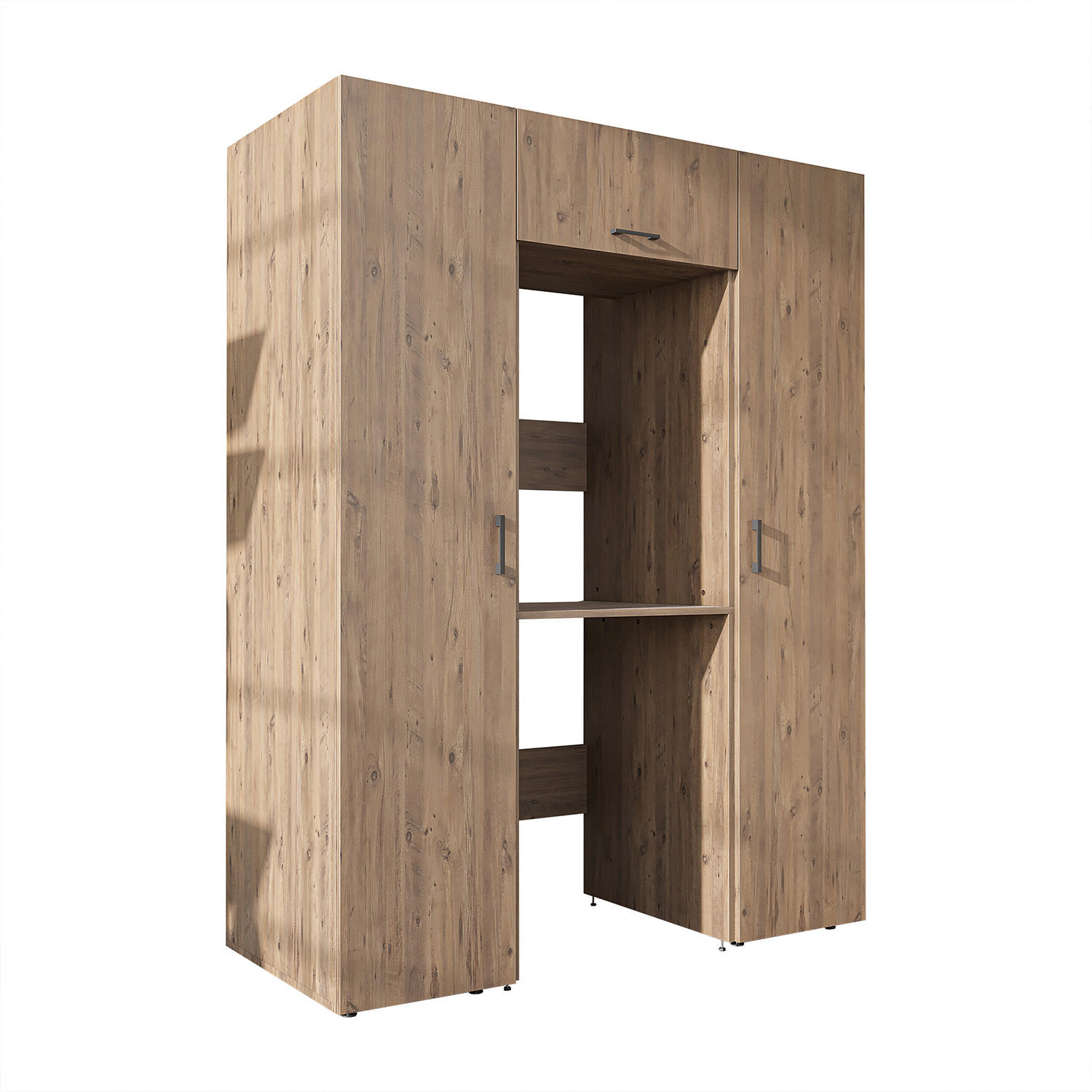 WASCHMASCHINENSCHRANK DUO-II 157cm Breit, 205cm Hoch - Eichefarben, Holzwerkstoff (157/205/67cm)