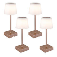 TISCHLEUCHTE XAYDEN LED Aluminium Champagner Akku, 4er Set - Champagner, Metall (8.5/8.5/25.5cm) - Globo Lighting