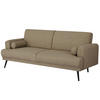 SCHLASOFA 3-Sitzer aus Stoff 209x91x85cm, taupe - Taupe, Textil (91/85/209cm) - Giga Meubel
